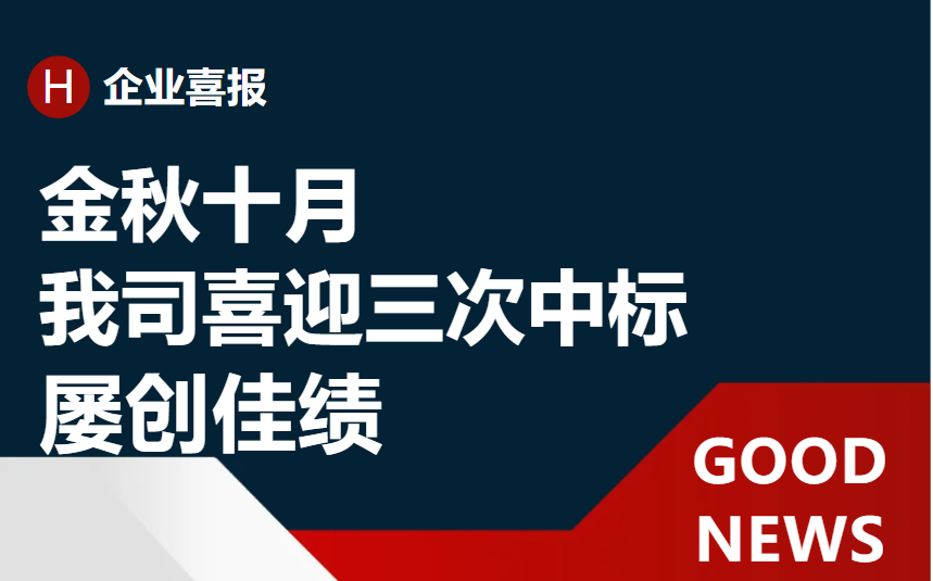 《再接再励 再创佳绩：近一个月内我司喜迎三次中标》